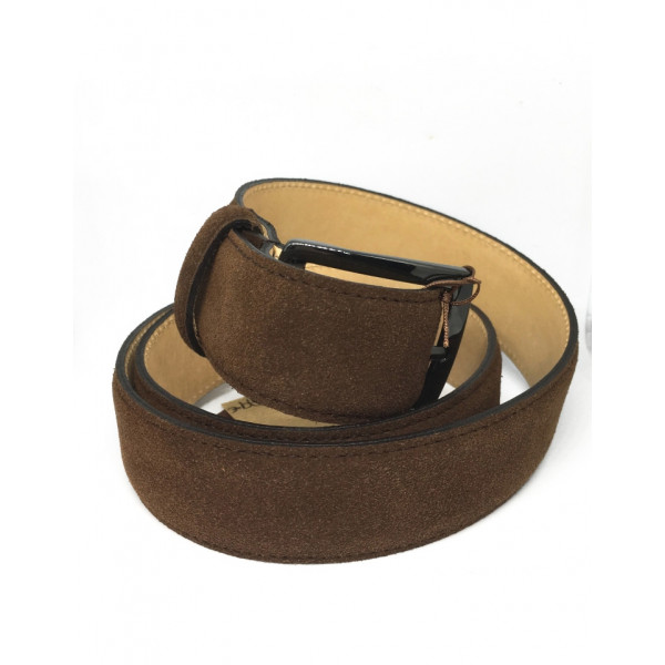 Ceinture cuir daim marron - Atelier Bower