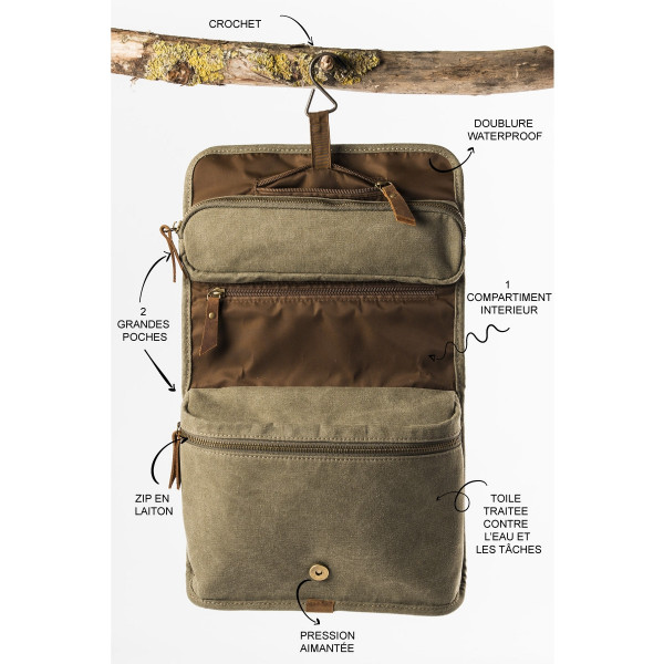 Trousse de toilette Trapper kaki - Alaskan Maker