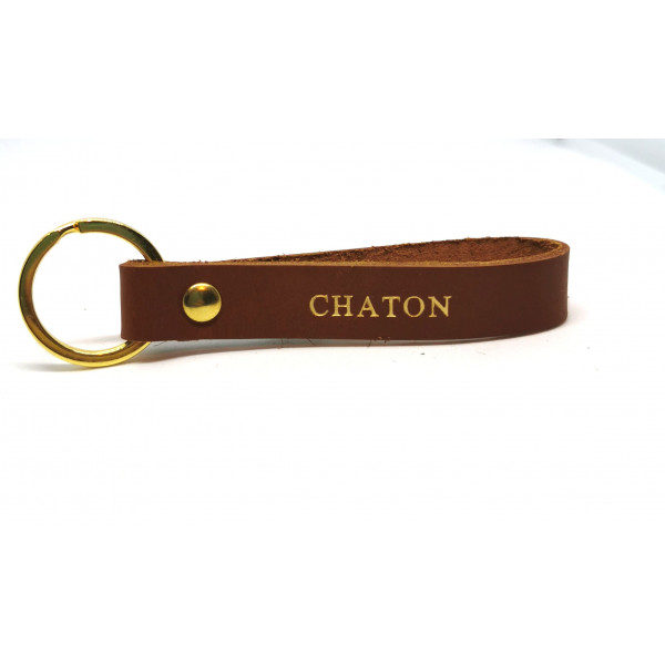 Porte-clés cuir Marron Champagne – Manegane