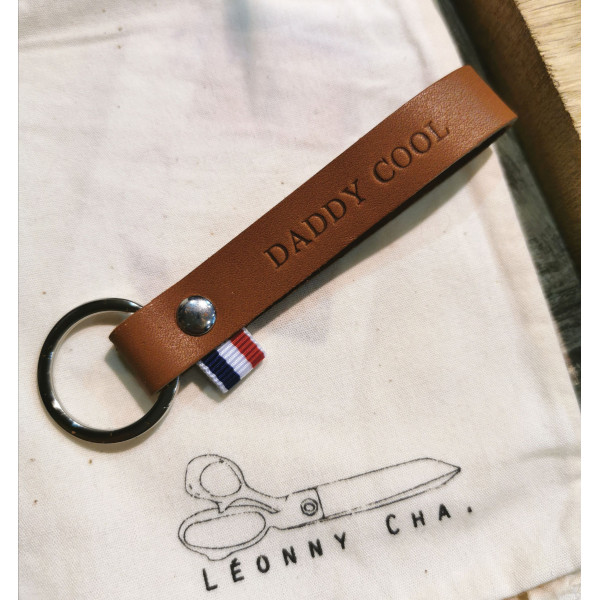 porte-clés cuir Daddy cool - Léonny Cha