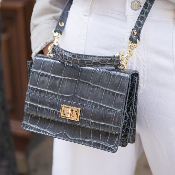 Sac Joséphine croco gris - Sabrina