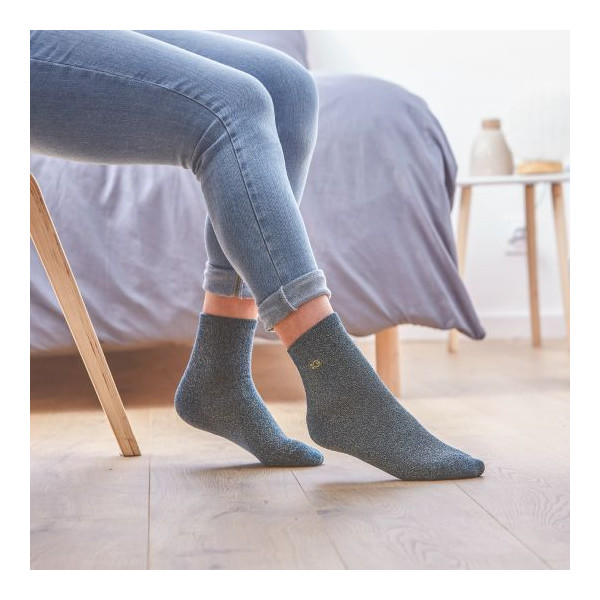 Chaussettes lurex bleu canard - Billybelt