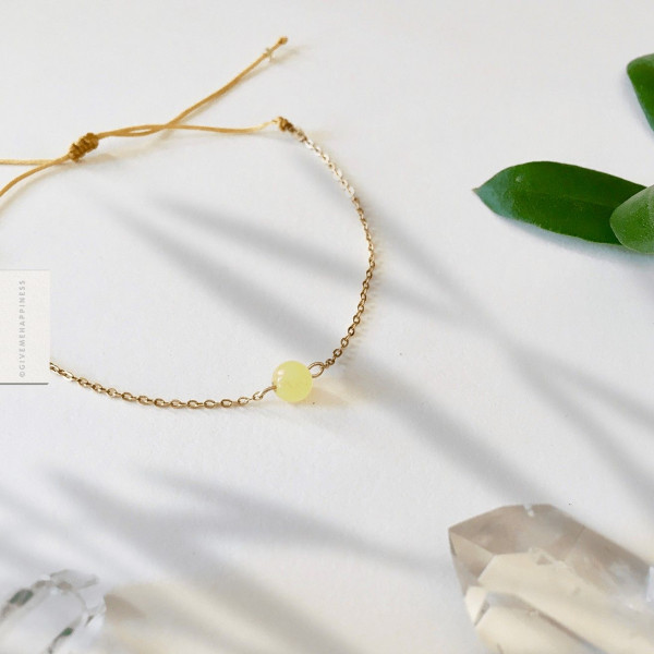 Bracelet lien coulissant Péridot Olivine - Give Me Happiness