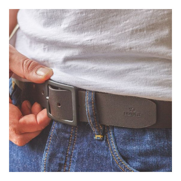 Ceinture en cuir lisse marron foncé - BILLYBELT