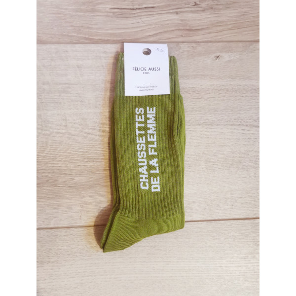 Chaussettes "De la flemme " paillettes - Félicie Aussi