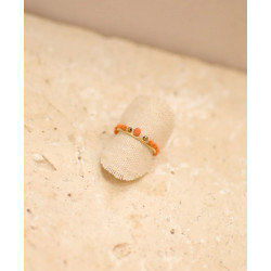 Bague En Résine Brun-orangée - Taille 55, Jamais Portée, Reflets Changeants