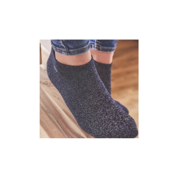 Socquettes femme paillettes bleu marine - BILLYBELT
