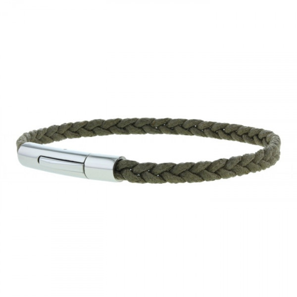 Bracelet 3 brins coton kaki - Loop