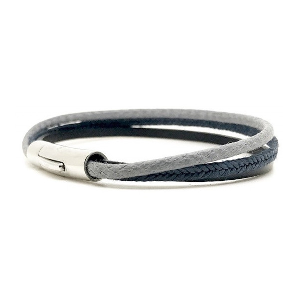 Bracelet coton lin gris- Loop