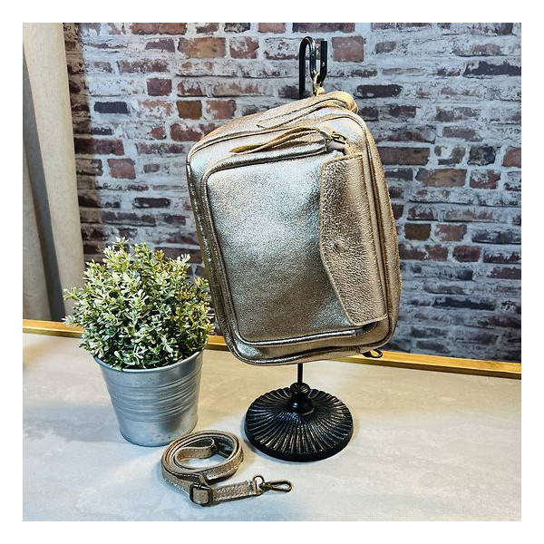 Sac Le magnifique cuir or rose