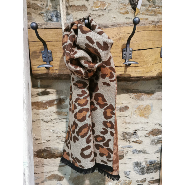 Echarpe AVA leopard beige/marron
