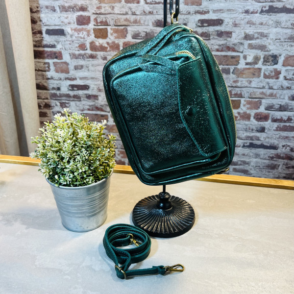 Sac Le magnifique cuir irisé vert sapin