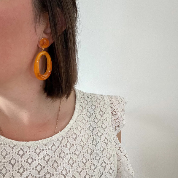 Boucles d'oreilles Valou mandarine - Numette