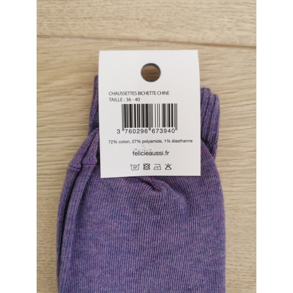 Chaussettes " bichettes" violettes - Félicie Aussi