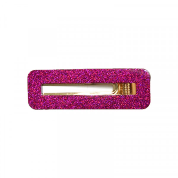 Barrette rose rectangle