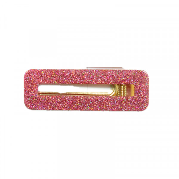 Barrette rose champagne rectangle