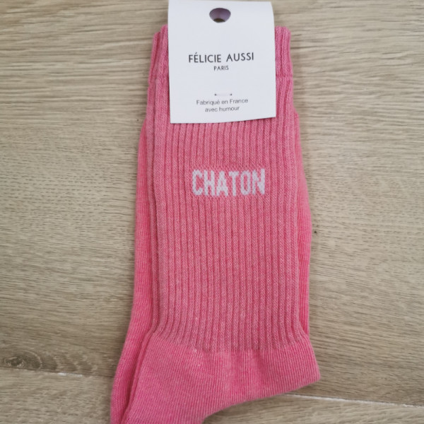 Chaussettes " chaton" roses - Félicie Aussi