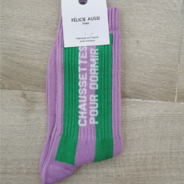 Chaussettes " Chaussettes pour dormir " violettes - Félicie Aussi