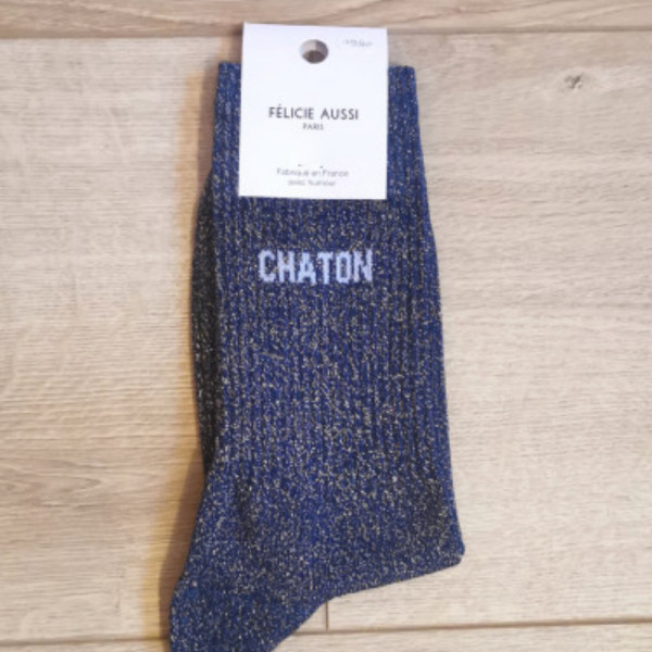 Chaussettes "Chaton " paillettes - Félicie Aussi