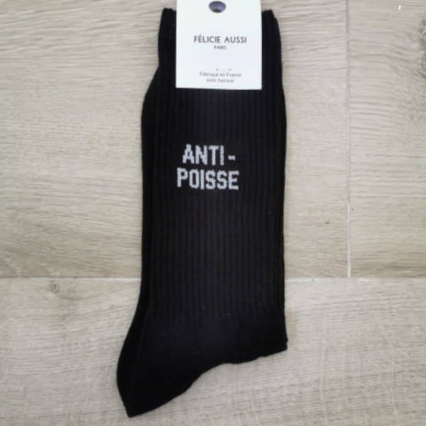 Chaussettes " Anti-poisse " noires - Félicie Aussi