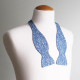 Noeud Papillon bleu turquin chambray fleuri - Le Coq en Pap