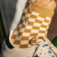 Chaussettes à carreaux jaune et blanc - Billybelt