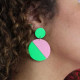 Boucles d'oreilles Jim rouge/rose  - Demisel