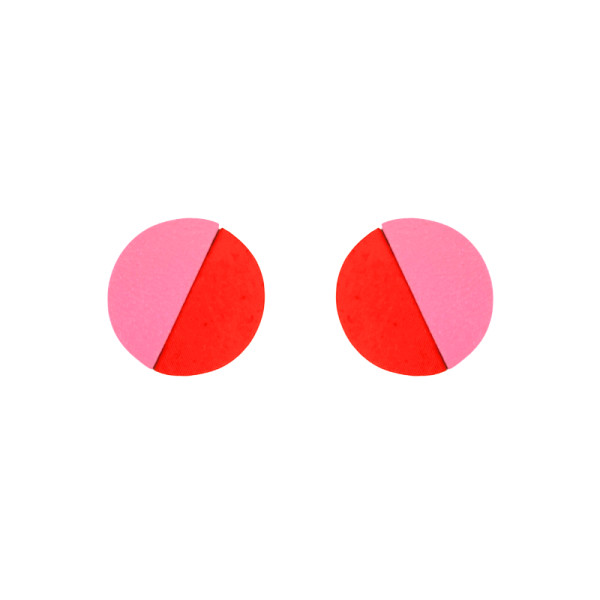 Boucles d'oreilles Chris rose/rouge - Demisel