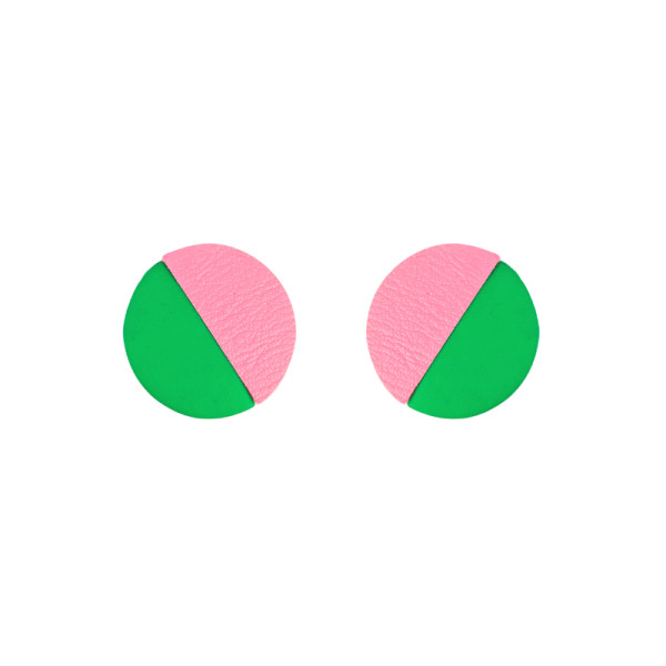 Boucles d'oreilles Chris rose/vert - Demisel
