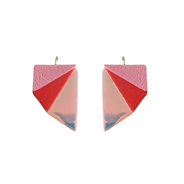 Boucles d'oreilles Birdy rose/rouge - Demisel