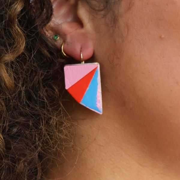 Boucles d'oreilles Birdy jaune/orange - Demisel