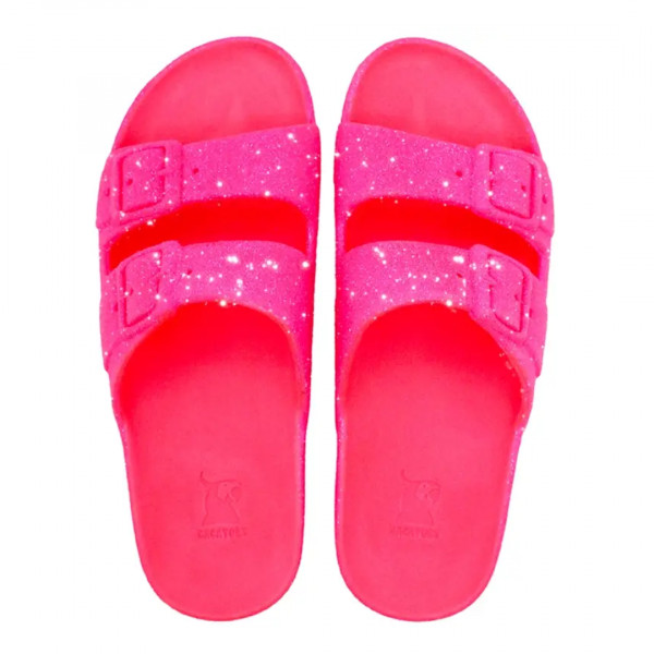 Sandales néon rose pailletées - Cacatoès