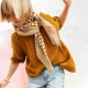 Foulard damier caramel