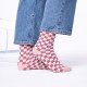 Chaussettes à carreaux vieux rose - Billybelt