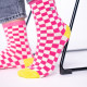 Chaussettes à carreaux rose et blanc - Billybelt
