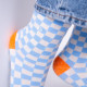 Chaussettes à carreaux bleu et beige - Billybelt