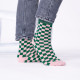 Chaussettes à carreaux vert et rose - Billybelt