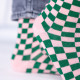 Chaussettes à carreaux vert et rose - Billybelt