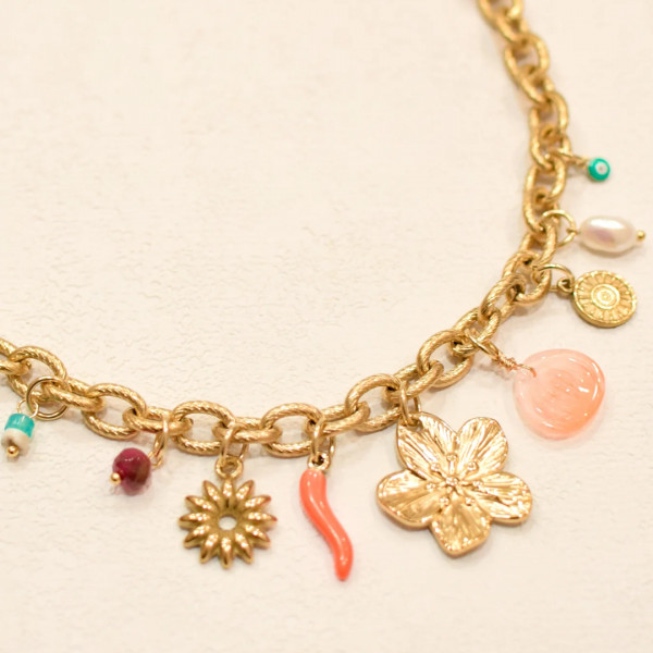 Collier Charms multicolore
