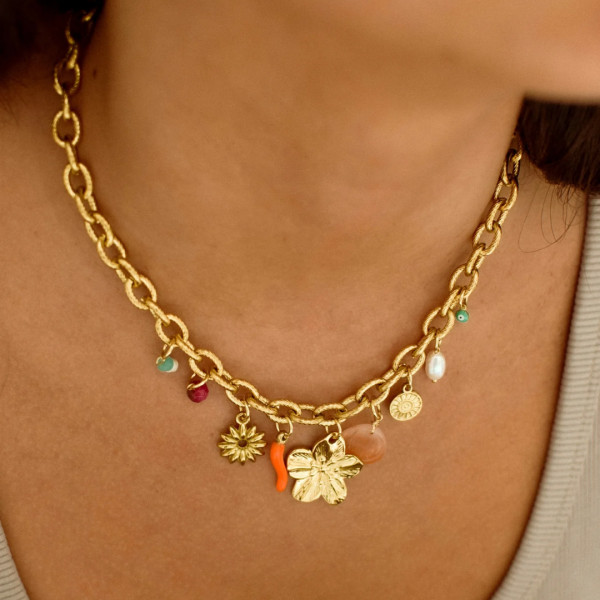 Collier Charms multicolore