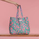Sac cabas matelassé vert fleuri - Les Nicolettes