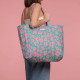 Sac cabas matelassé vert fleuri - Les Nicolettes