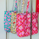 Sac cabas matelassé vert fleuri - Les Nicolettes