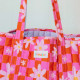 Sac cabas matelassé rose fleuri - Les Nicolettes