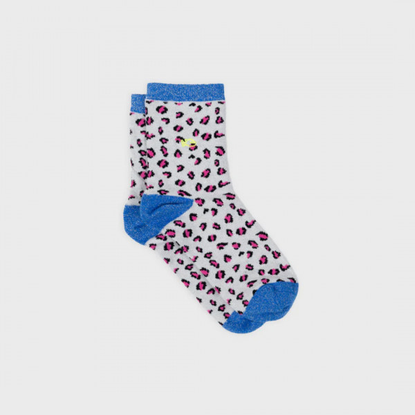 Chaussettes Léopard blanc et bleu- BILLYBELT