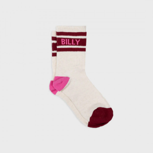 Chaussettes tennis écru et bordeaux - BILLYBELT