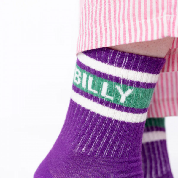 Chaussettes tennis violet et vert- BILLYBELT