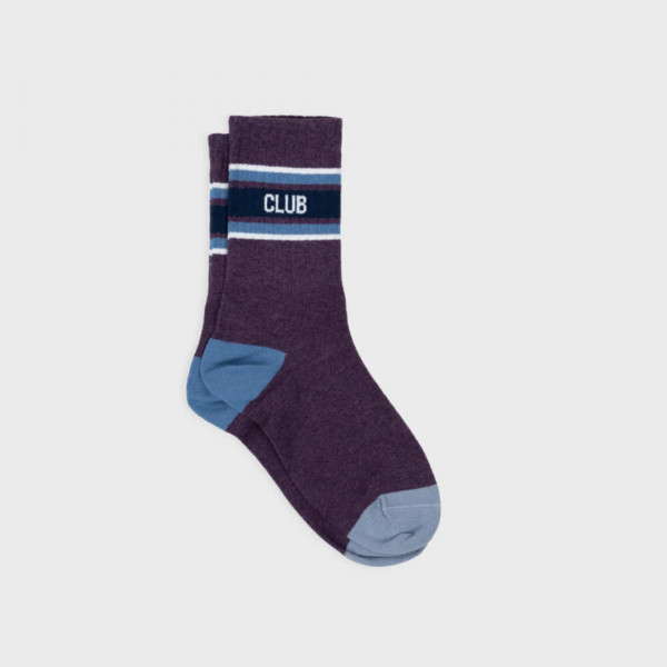 Chaussettes rétro violet, rayé bleu et blanc- Billybelt