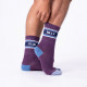 Chaussettes rétro violet, rayé bleu et blanc- Billybelt