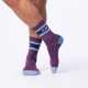 Chaussettes rétro violet, rayé bleu et blanc- Billybelt